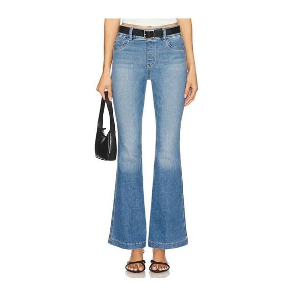 NEW Spanx Flare Jeans in Stonewashed Blue Medium - Picture 1 of 8
